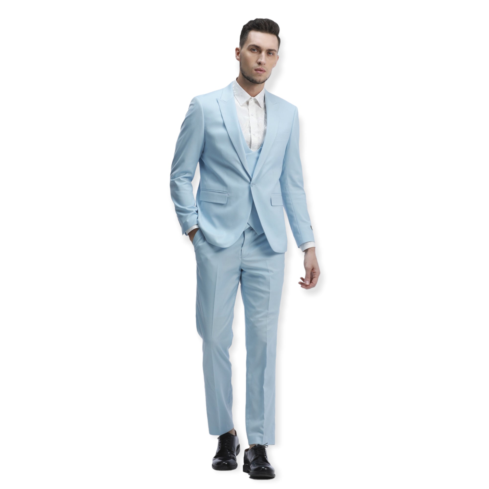 TAZZIO: Solid 3pc Skinny Fit Suit M336SK